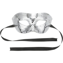 Disco Mirror Maskerade Halbgesichtsmaske Glitzer Silber