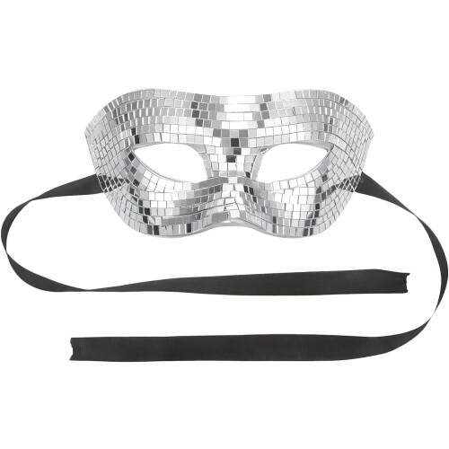 Disco Mirror Maskerade Halbgesichtsmaske Glitzer Silber
