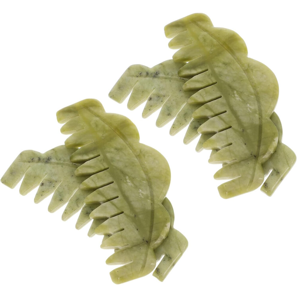 Hkhbjs 4Pcs Jade Massage Comb Stone Hair Scalp Massage Smoothing Hair Brush Handheld Scalp Tool