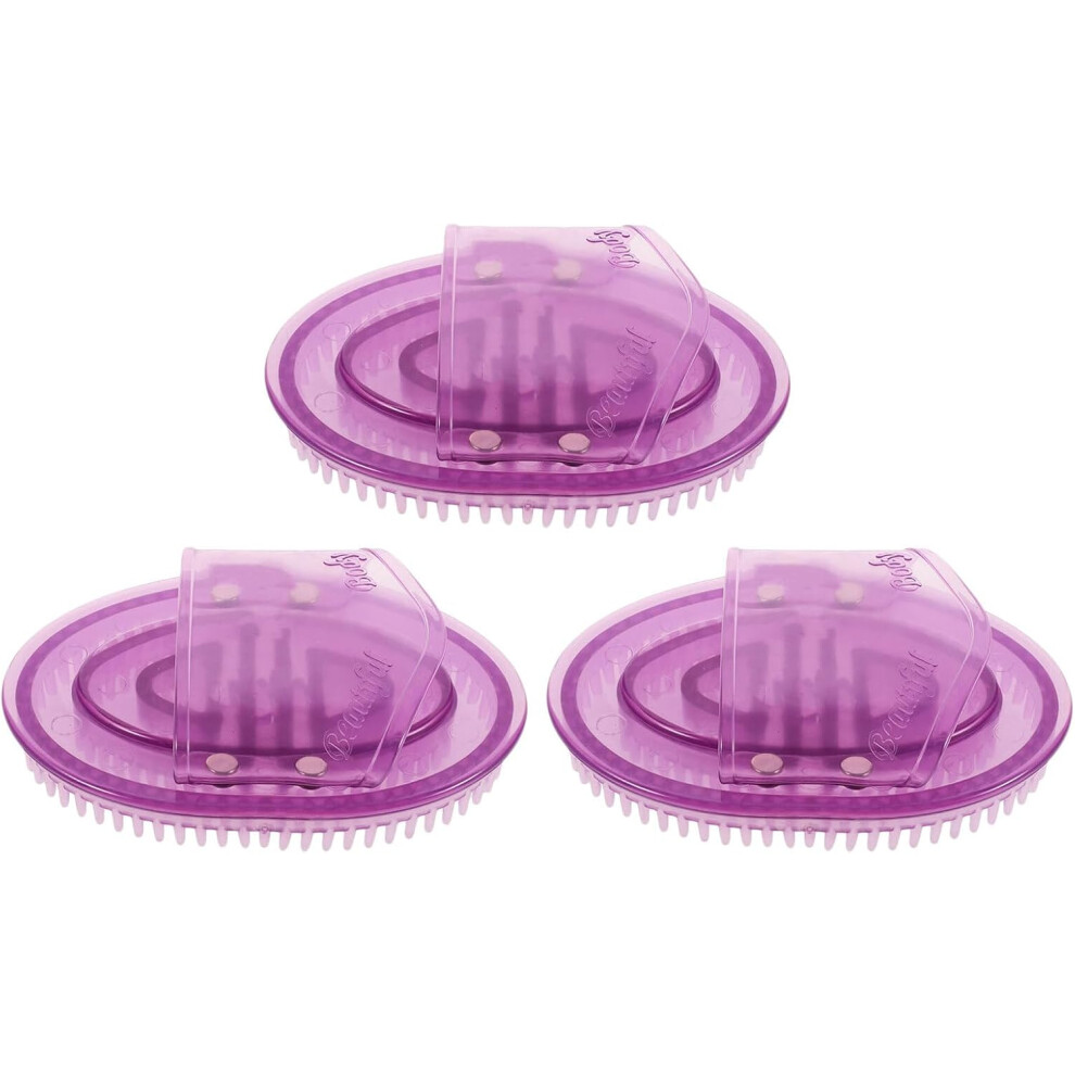 Hkhbjs Purple 3Pcs Silicone Meridian Massage Brush Handheld Body Shower Scrubber