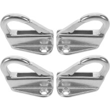 4 Stück Edelstahl-Federhaken mit Schrauben, Bootshaken aus seewasserbeständigem Edelstahl 316