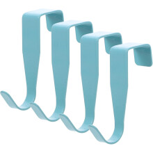 4pcs No-Drill Hooks for Wardrobe Door and Cabinet Carbon Steel Clothing Hooks