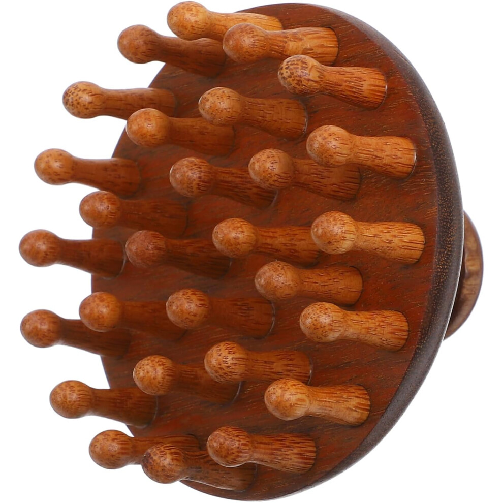 Hkhbjs Brown Natural Wooden Scalp Massage Comb Ergonomic Hair Brush For Gentle Detangling Acupoint Massage