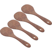 4-teiliges Set aus Holz-Kochspateln für Hähnchenflügel, Reislöffel aus Holz, antihaftbeschichteter Wok-Rührer