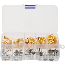20 Stück Schmuckherstellungs-Kordelendkappen mit Gold- und Klauenverschlüssen, Armbandverbindern und Fassendverschlüssen