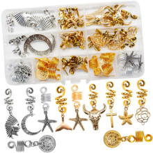 33 pezzi di gioielli per capelli dreadlocks, accessori per trecce, trecce avvolte in filo di cristallo, ciondoli per capelli