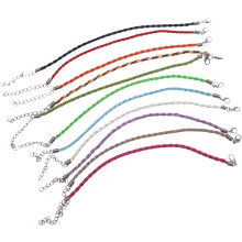 30 Stück gewebte Armbänder DIY Schmuckherstellung Kordel geflochtenes Kunstlederband Verschluss