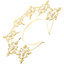 Bandeira de cabelo de ferro dourado chapéu decorativo para casamento cabeçalho noiva elegante