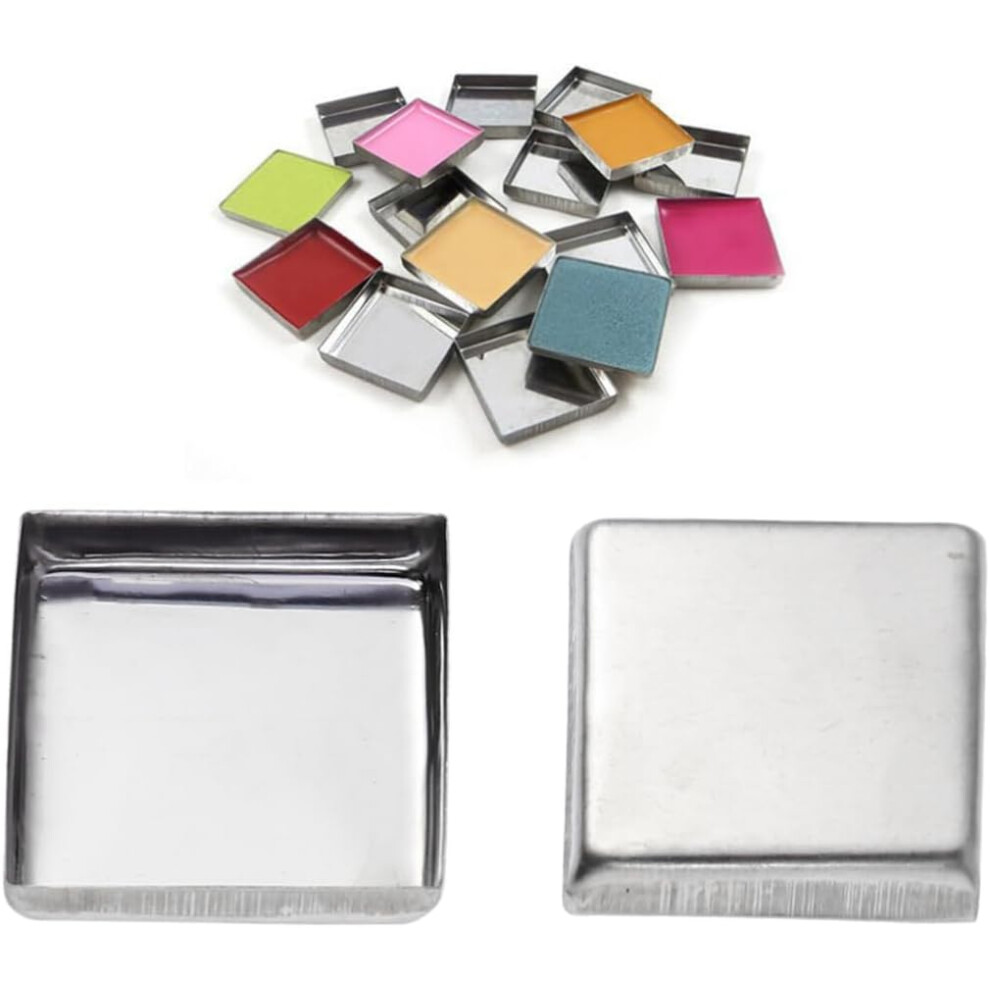 Hkhbjs 60Pcs Square Metal Pans For Eyeshadow Blusher Pressed Powder Diy Makeup Palette Suitable For Women And Girls