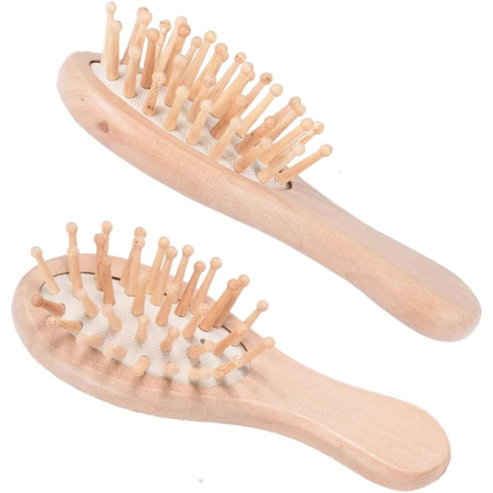 Hkhbjs Unisex Wooden Cushion Hair Brush With Airbag Massage Comb Mini 12X4x3cm Scalp Massager Comb