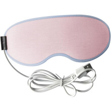 Antifaz de vapor con alimentación USB, compresa caliente, material de algodón, color rosa, cómodo para la oficina y los viajes.