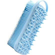 Silikon-Badebürste mit Haken, himmelblau, Baby-Waschbürste für sanfte Kopfhaut- und Körpermassage