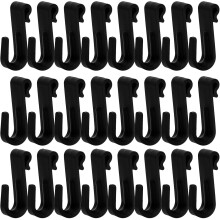 100pcs Black Plastic Hooks Small Door Hook for Bathroom Storage Space Saving