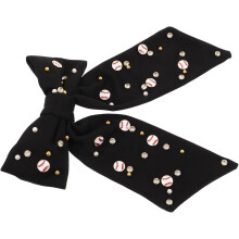Funkelnde Strass-Haarspange mit Schleife, schwarzes elegantes Haaraccessoire
