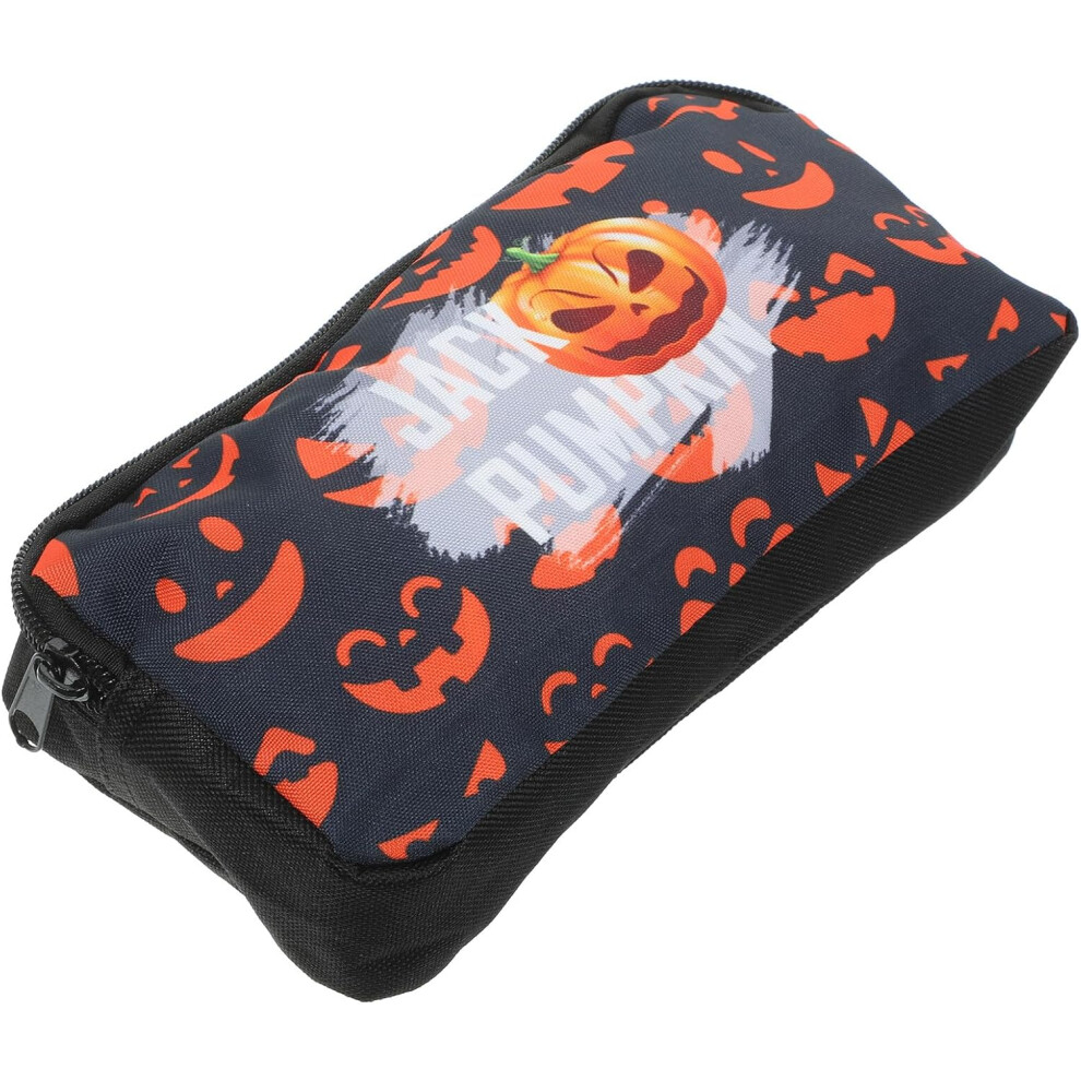 Hkhbjs Chic Halloween Pattern Pen Pouch And Cosmetic Bag Multifunctional Stationery Organizer Small Travel Makeup Pouch For Students