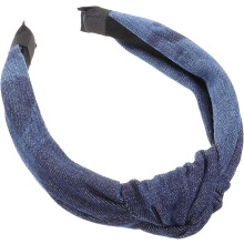 Bandeira de cabeça de denim anudada para mulheres, acessório de cabelo de pano confortável com estrutura simples, prático