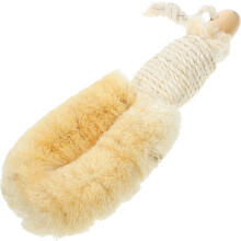 Exfoliërende doucheborstel met houten handvat, duurzame badscrubber van natuurlijk jute.