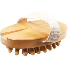Massage-Badebürste für Körpermassage, kompaktes Design ohne Griff, Holzmaterial