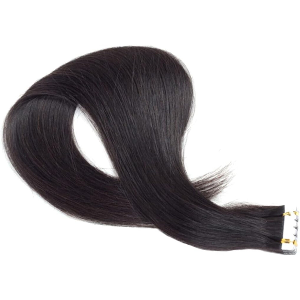 Hkhbjs Seamless Tape-In Human Hair Extensions 45Cm Black Straight Wig Reversible For Daily Styling And Party Wear