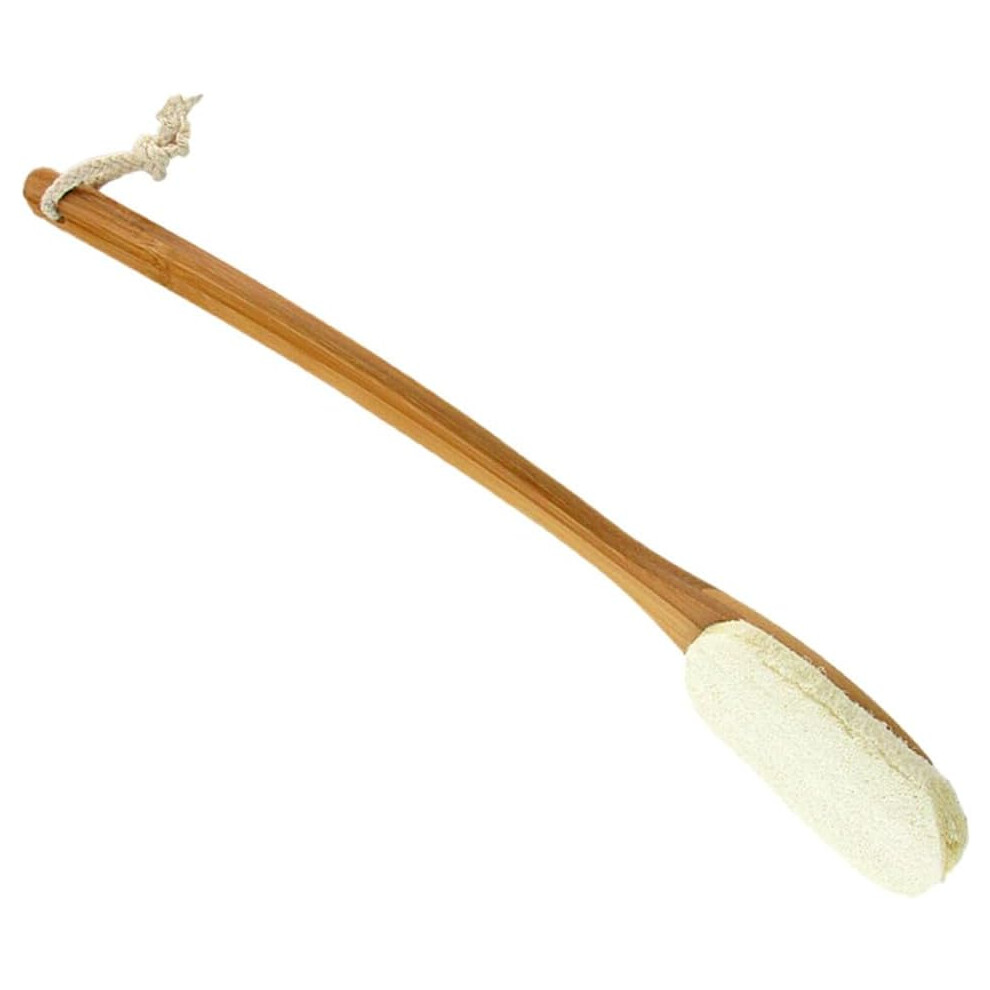 Hkhbjs Bamboo Curved Handle Loofah Bathing Brush For Shower Long Handle Bath Brush Exfoliating Scrub For Body