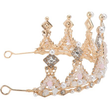 Cristal strass coroa noiva Bandeira de cabeça ouro casamento cabelo acessório noiva cabelo aro cristal casal chapéu