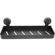 Badezimmer-Aufbewahrungsregal mit Saugnäpfen für einfache, bohrfreie Montage, aus Aluminium und ABS-Material