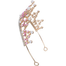 Cristal noiva tiaras folha coroa para mulheres Branch liga de ouro pérola strass casamento acessórios cabelo cintura