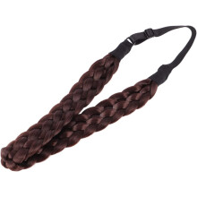 Banda de cabelo trançado boêmia Banda de cabeça trançada elegante delicado marrom chapéu feminino leve da moda