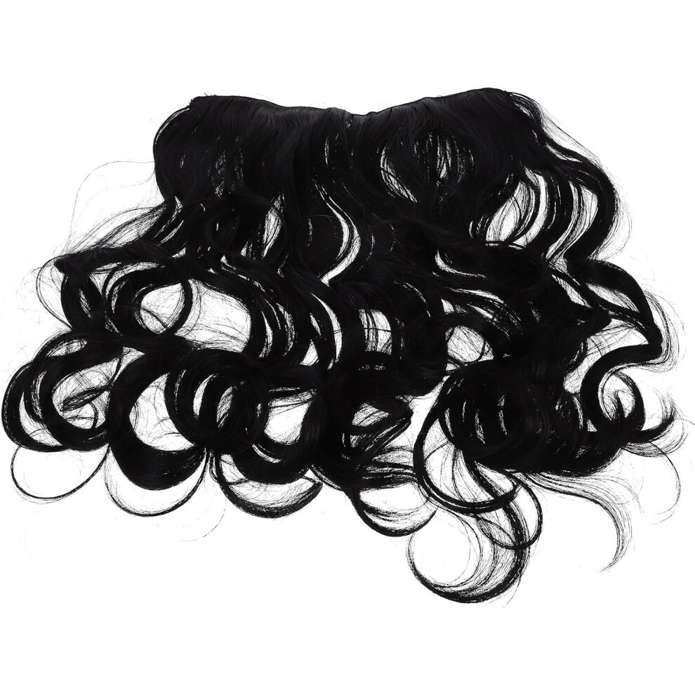 Hkhbjs Curly Clip In Hair Extensions For Women, Black High Temperature Silk Hairpiece