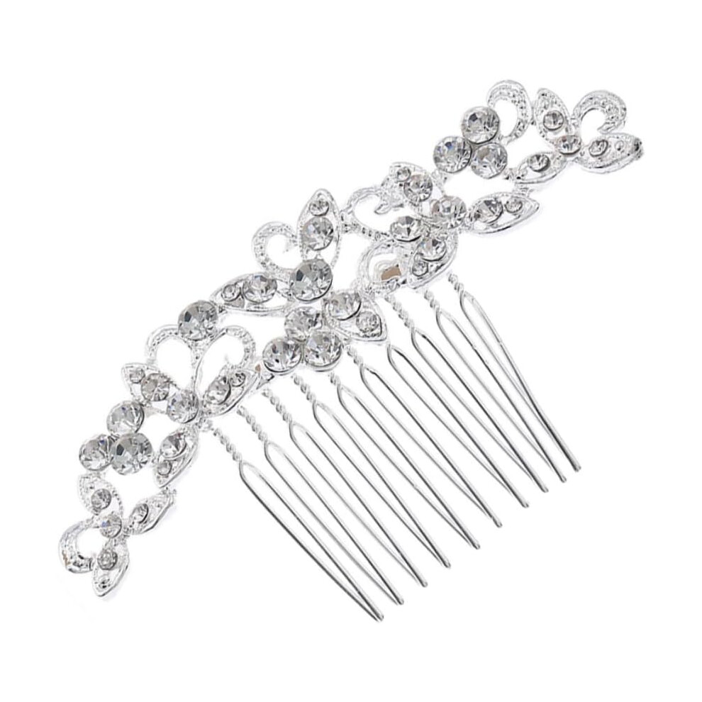 Hkhbjs Silver Rhinestone Bride Hair Comb Alloy Rhinestones Wedding Headdress