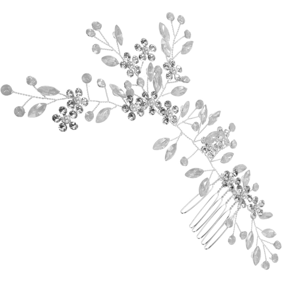 Hkhbjs Rhinestone Bridal Hair Comb Elegant Floral Design Hair Accessory