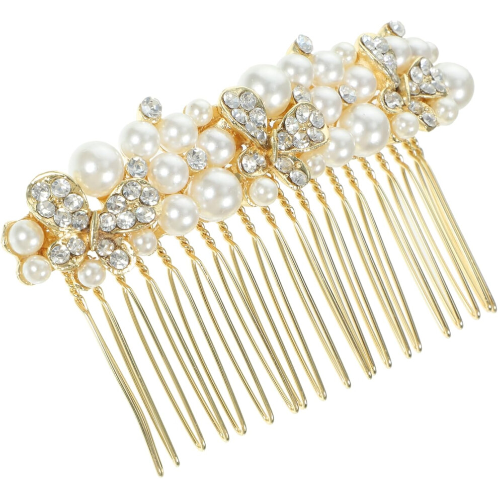 Hkhbjs Golden Hair Comb Hairpin Headgear Rhinestone Side Bridal Wedding Hair Comb Clip Jewelry Bride Headband For Wedding Bachelorette Party