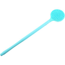 Siliconen badborstel met lange steel, exfoliërende doucheborstel voor de rug en het lichaam, geschikt voor gebruik onder de douche.