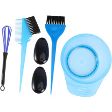 5-delige haarverfset met blauwe verftools, inclusief een haarverfkwast, voor thuisgebruik en als salon.