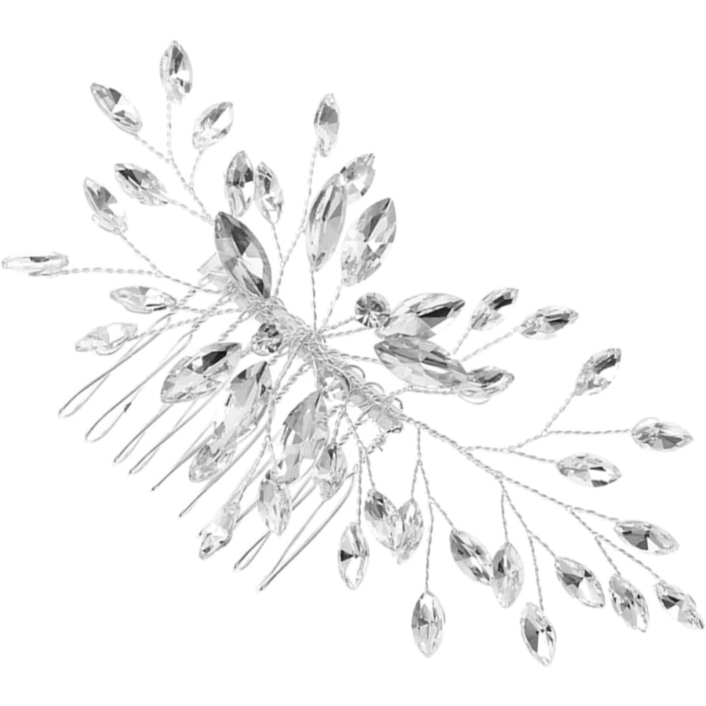 Hkhbjs Silver Bridal Comb Rhinestones For Wedding Hair Accessories Elegant Hair Barrette