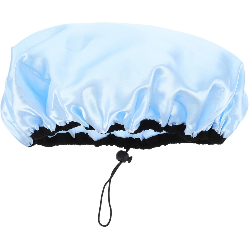 Hkhbjs Double Layer Shower Cap Reusable Adjustable Elastic Band For Spa Bathroom Home Travel Use Hair Cap