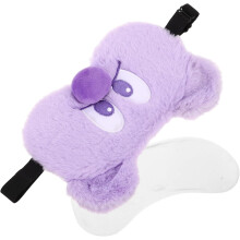 Fuzzy tegneserie-søvnmaske for noslip elastisk stropp mykt mørkleggingsdeksel for øynene