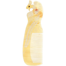 Naturhorn-Friseurkamm, ergonomischer Handhaarkamm für den Heimgebrauch, Farbe zufällig