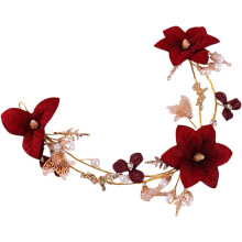 Rotes Haarband, Braut-Haarschmuck für die Hochzeit