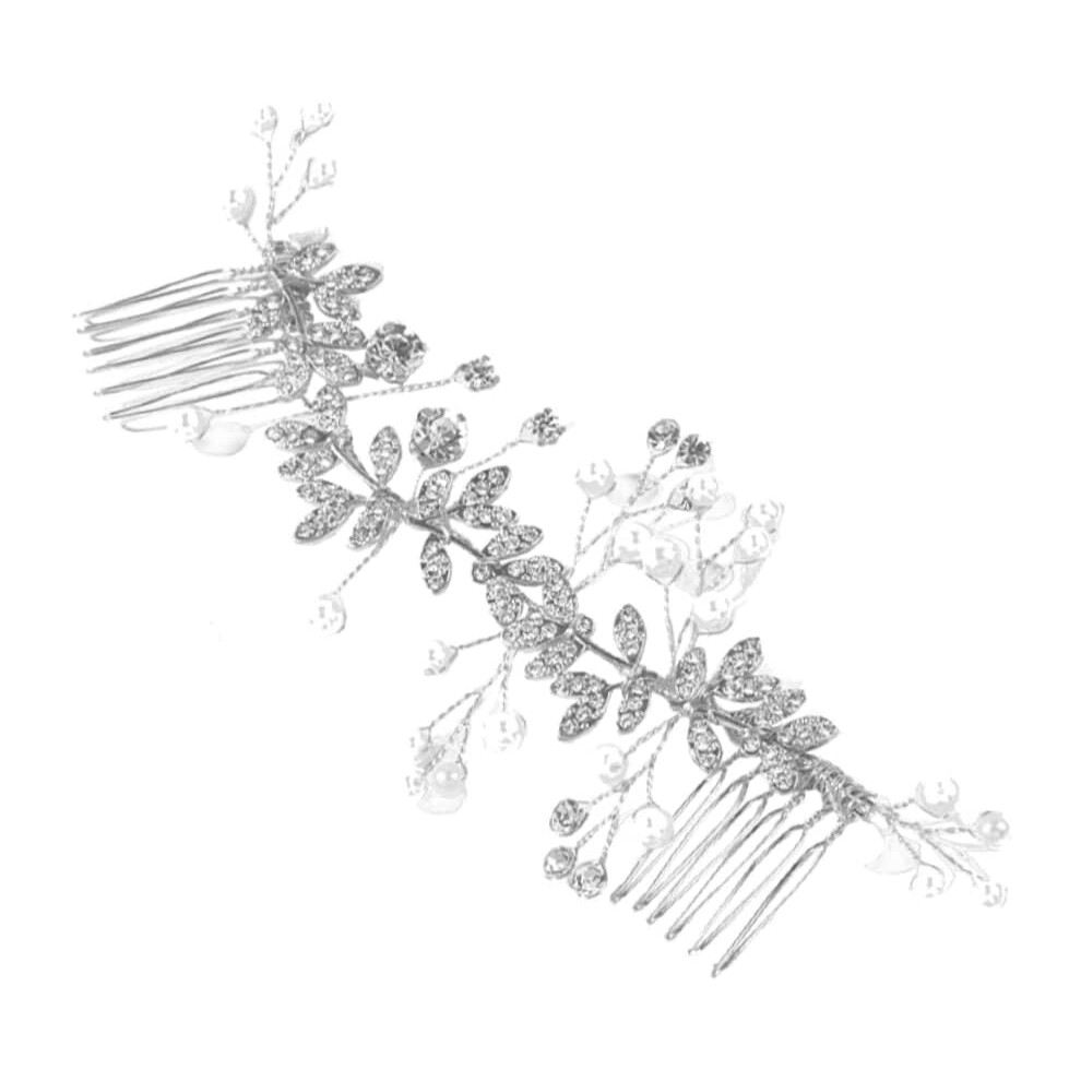 Hkhbjs Flower Headdress Comb For Bride Wedding Headdress Crystal Floral Design Women Hair Comb Accessory For Bridal Shower Party