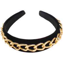 Haarband im Punk-Stil mit Kettenmuster für Damen, breites Haarband, modisches Alltags-Haarband für Mädchen, ideal für lockiges Haar.