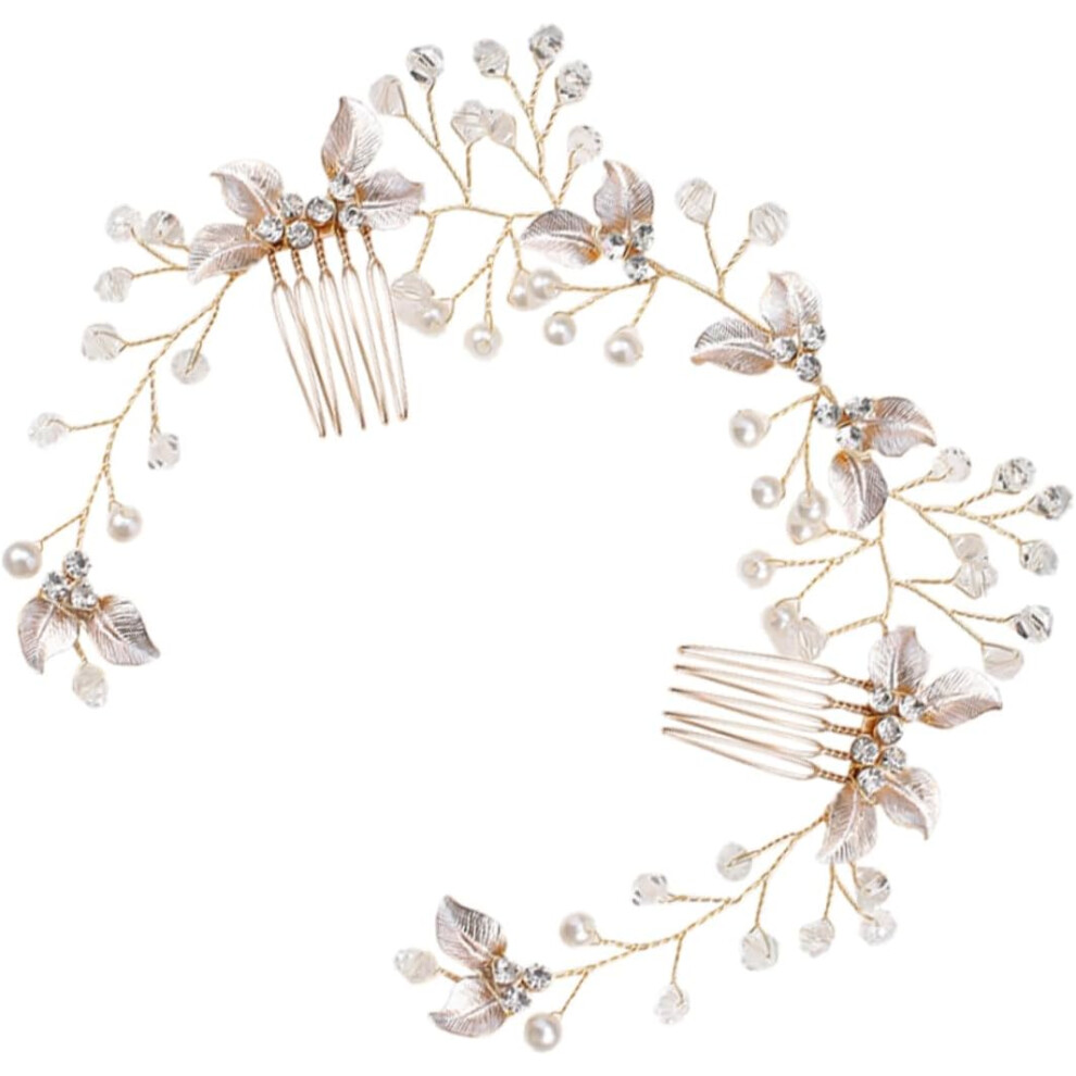 Hkhbjs Gold Comb Hair Ornament Floral Bride Hair Accessories Bridesmaid Headwear Alloy Material