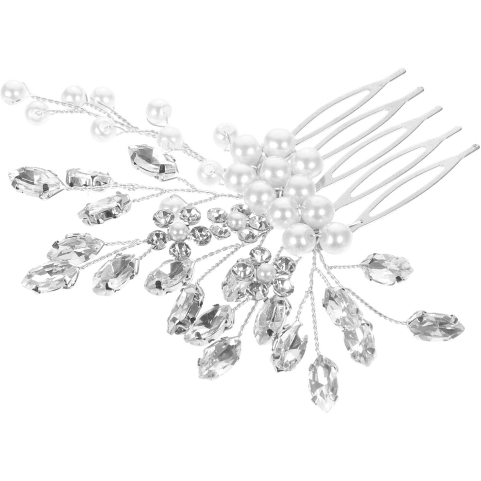Hkhbjs Silver Bridal Hair Comb Rhinestone And Accents Elegant Wedding Headpiece