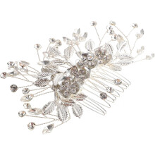 Antigo pente decorativo do cabelo da noiva design floral pente lateral elegante da liga