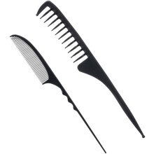 2 Stück geriffelte Kamm-Haarbürste für Salon- und Heimstyling, feiner Stielkamm, Friseurwerkzeug für lockiges Haar