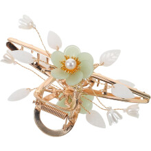 Leichte Haarspange mit Blumenmuster für Damen, rutschfeste Metall-Haarspange