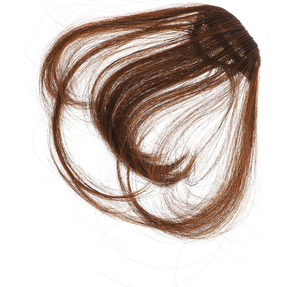 Hkhbjs Clip In Hair Bangs And Fringe Extensions, Light Brown, One Piece, Airy Sideburns Fake Hair Pieces For Women