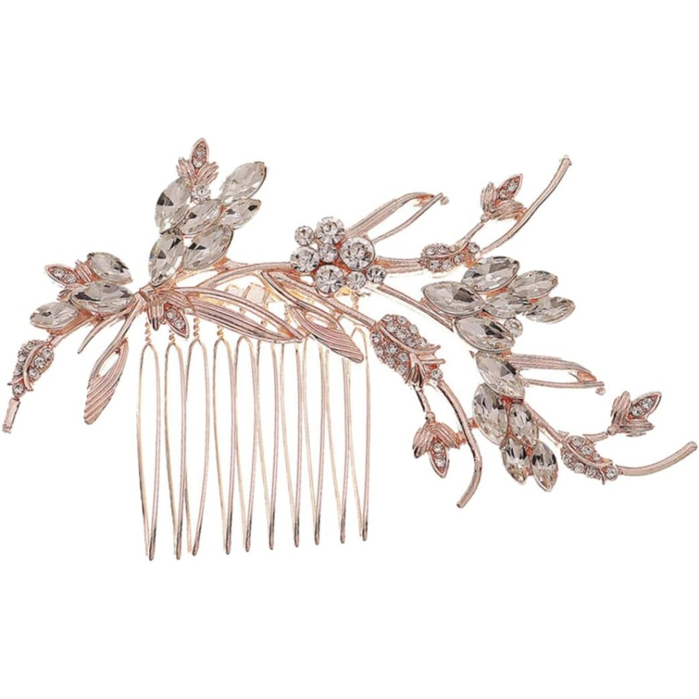 Hkhbjs Elegant Hair Comb Crystal Hair Accessory Golden Cirrus Shape Alloy Delicate Creative Hairpin For Women Engagements And Dances