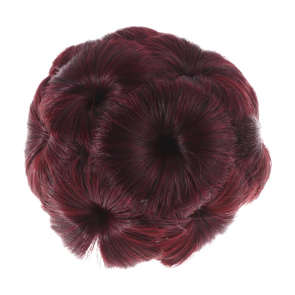 Hkhbjs Unisex Hair Women Updo Wig Clip Clip Wig Bun Hair Chignon Fixator Flower Design Wine