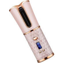 Rizador de pelo automático inalámbrico, recargable por USB, herramienta rizadora portátil, varita de peinado inalámbrica rosa para viajes.